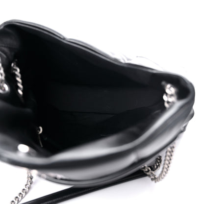 Saint Laurent Lambskin Quilted Medium Loulou Puffer Monogram Chain Satchel Black 5 of 13