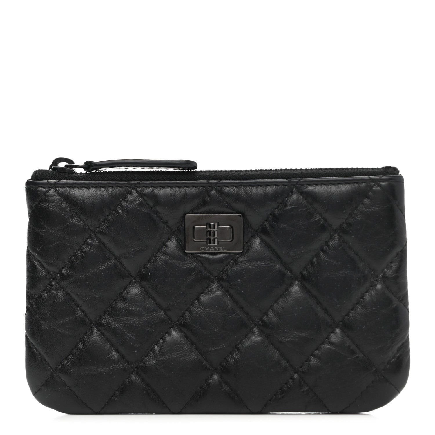 Chanel Aged Calfskin Quilted Small Reissue Cosmetic Case So Black 1 of 7