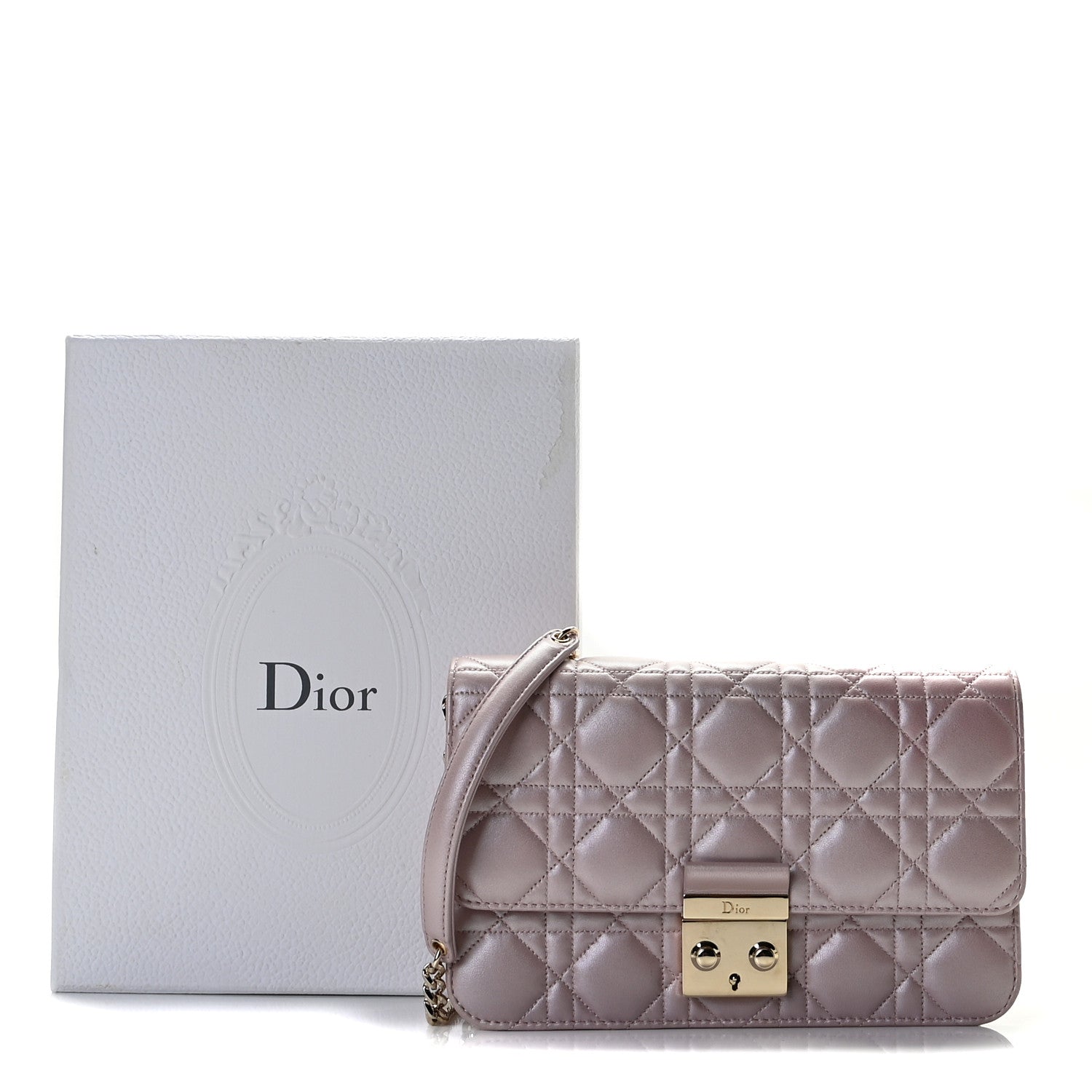 Christian Dior Pearly Lambskin Cannage Miss Dior Promenade Pouch Lotus 20 of 20