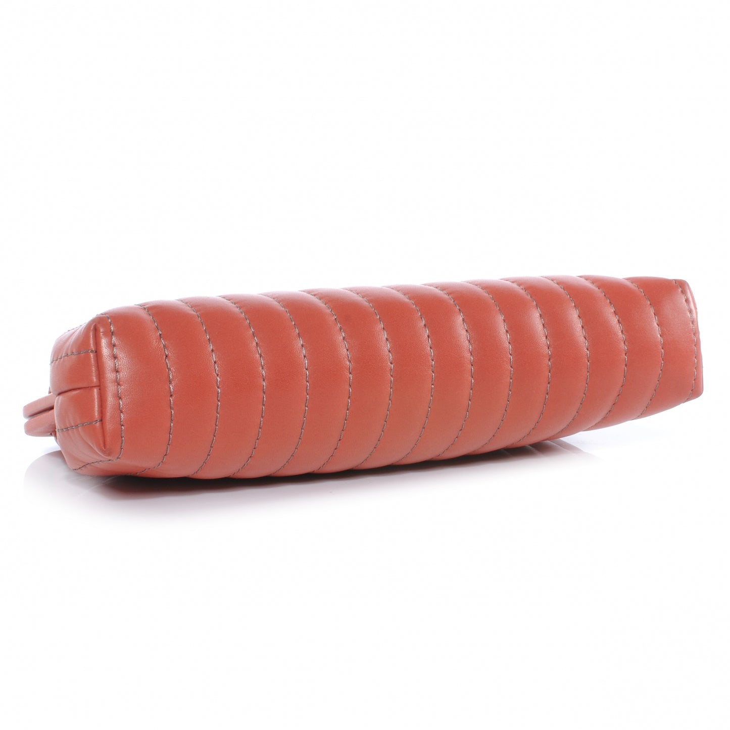 Lambskin Vertical Quilted Mademoiselle Clutch Salmon
