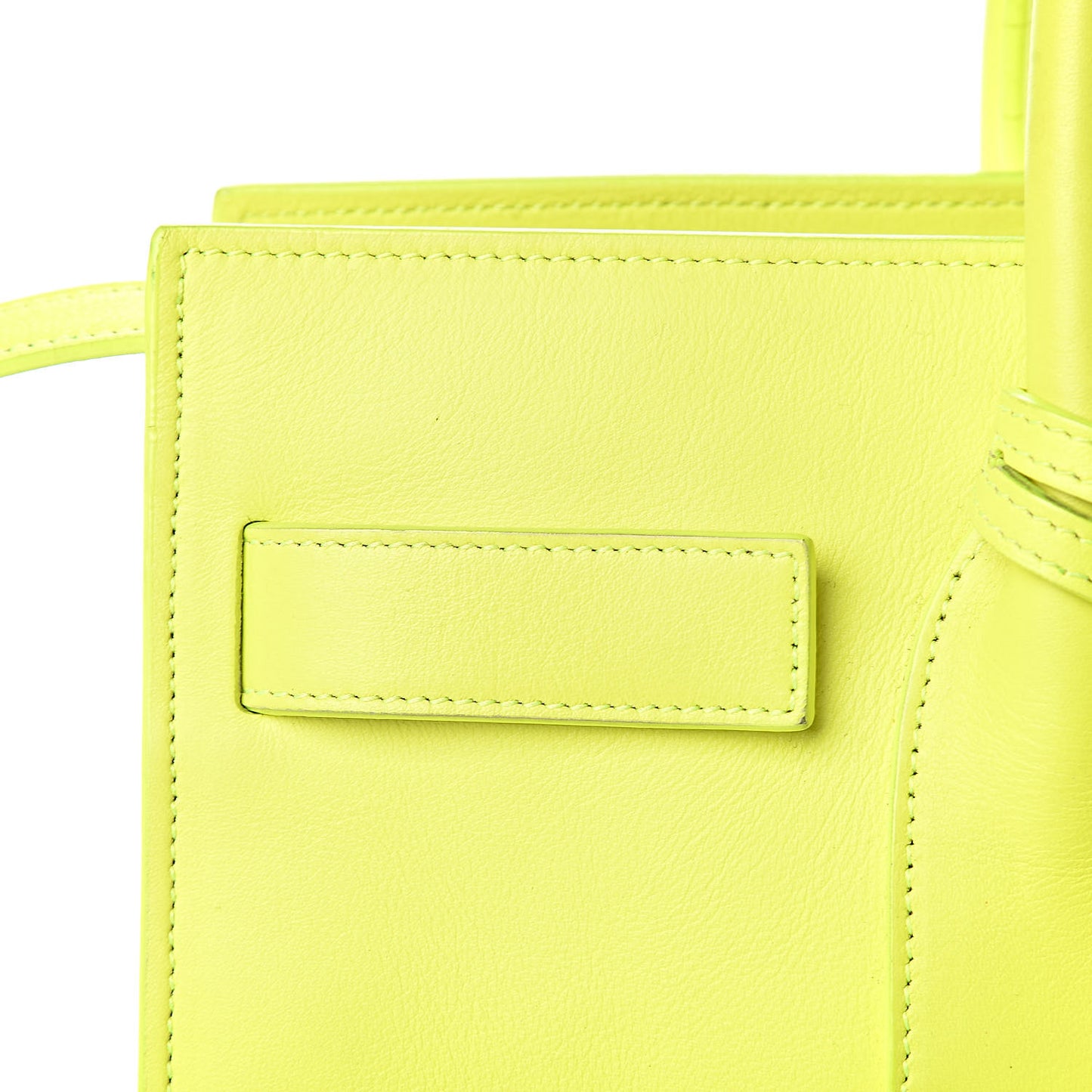 Calfskin Small Sac De Jour Bag Neon Yellow