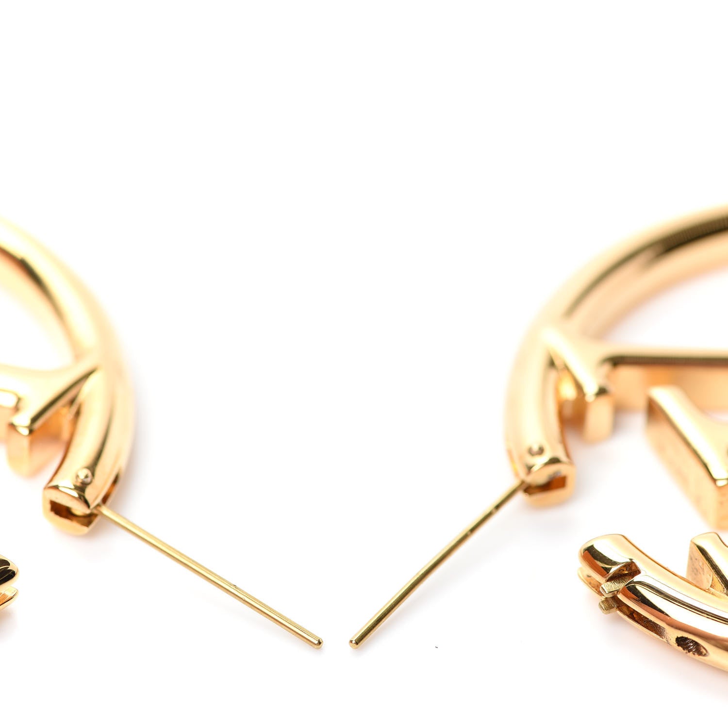 Louis Vuitton Metal Louise Hoop Earrings Gold 3 of 5