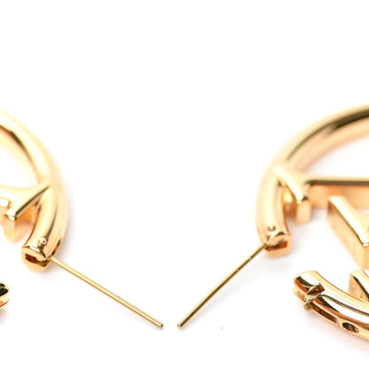 Louis Vuitton Metal Louise Hoop Earrings Gold 3 of 5