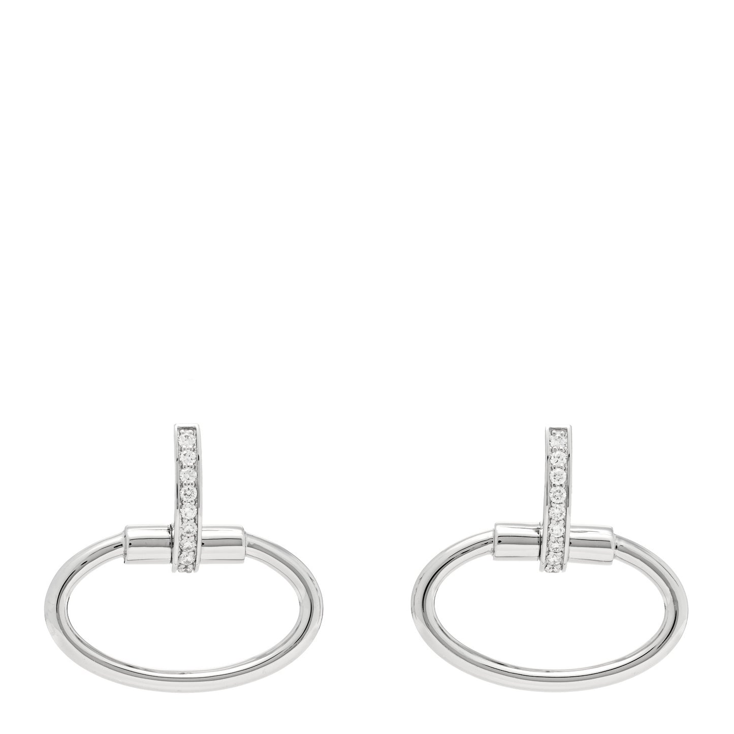 18K White Gold Diamond Classica Parisienne Oval Drop Earrings