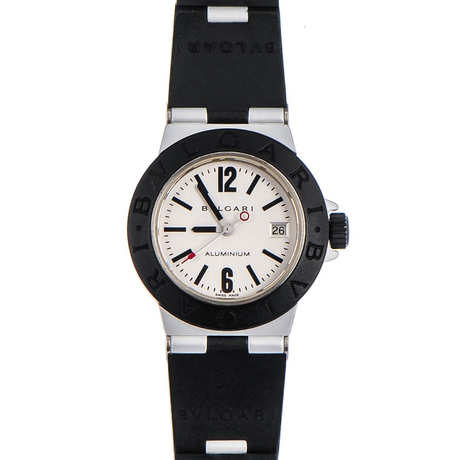 Bulgari Aluminum Rubber 29mm Diagono Quartz Watch 7 of 11