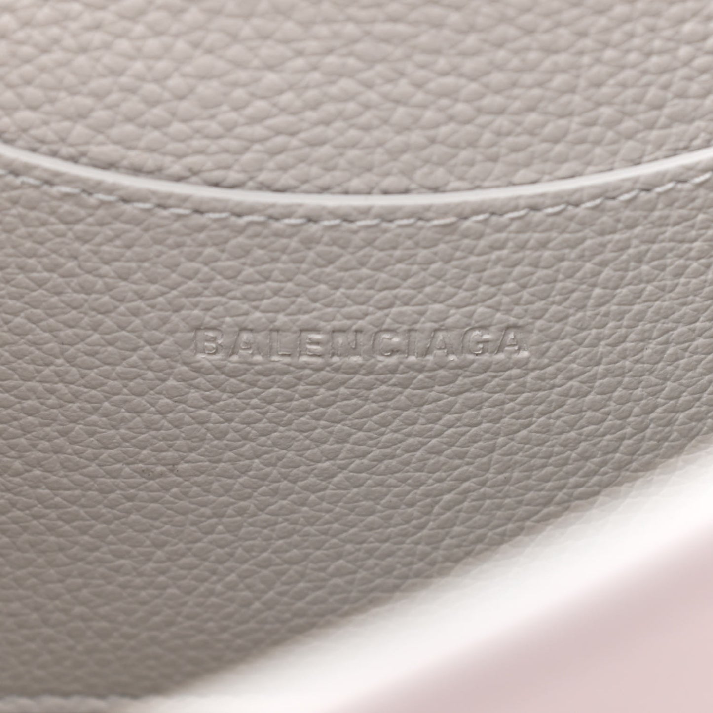 Grained Calfskin Neo Classic Silver Hardware S City Chalky White