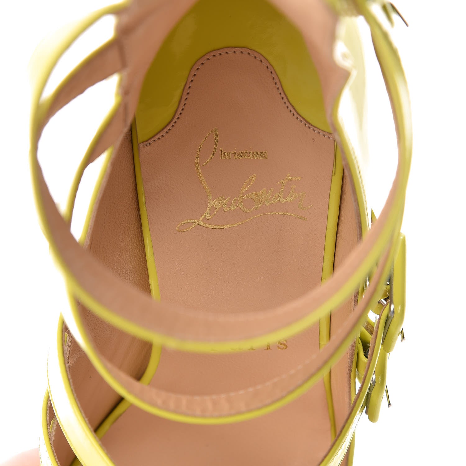 Christian Louboutin Patent Differa 140 Platform Sandals 37.5 Souffre 9 of 12