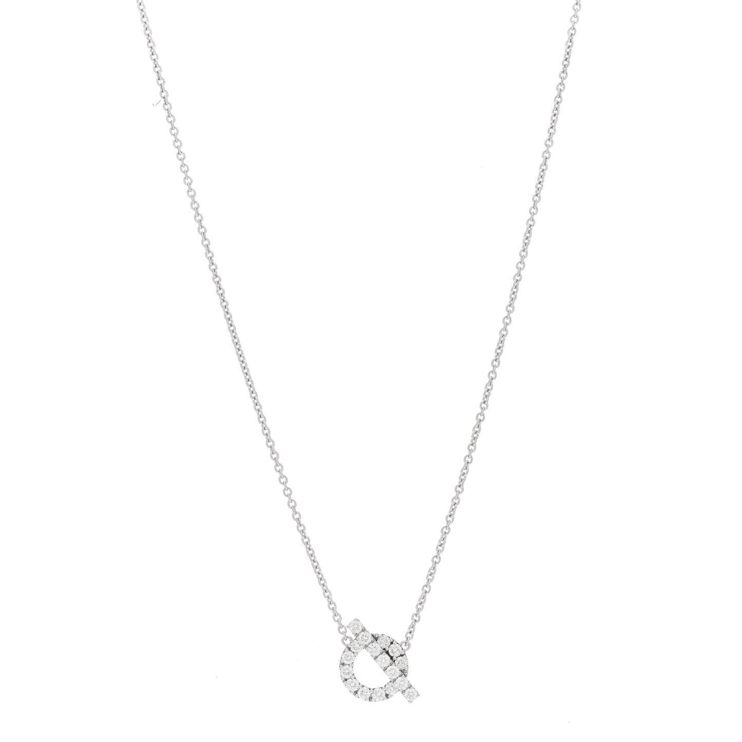 18K White Gold Diamond Finesse Pendant Necklace