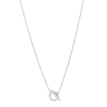 Hermes 18K White Gold Diamond Finesse Pendant Necklace 1 of 5