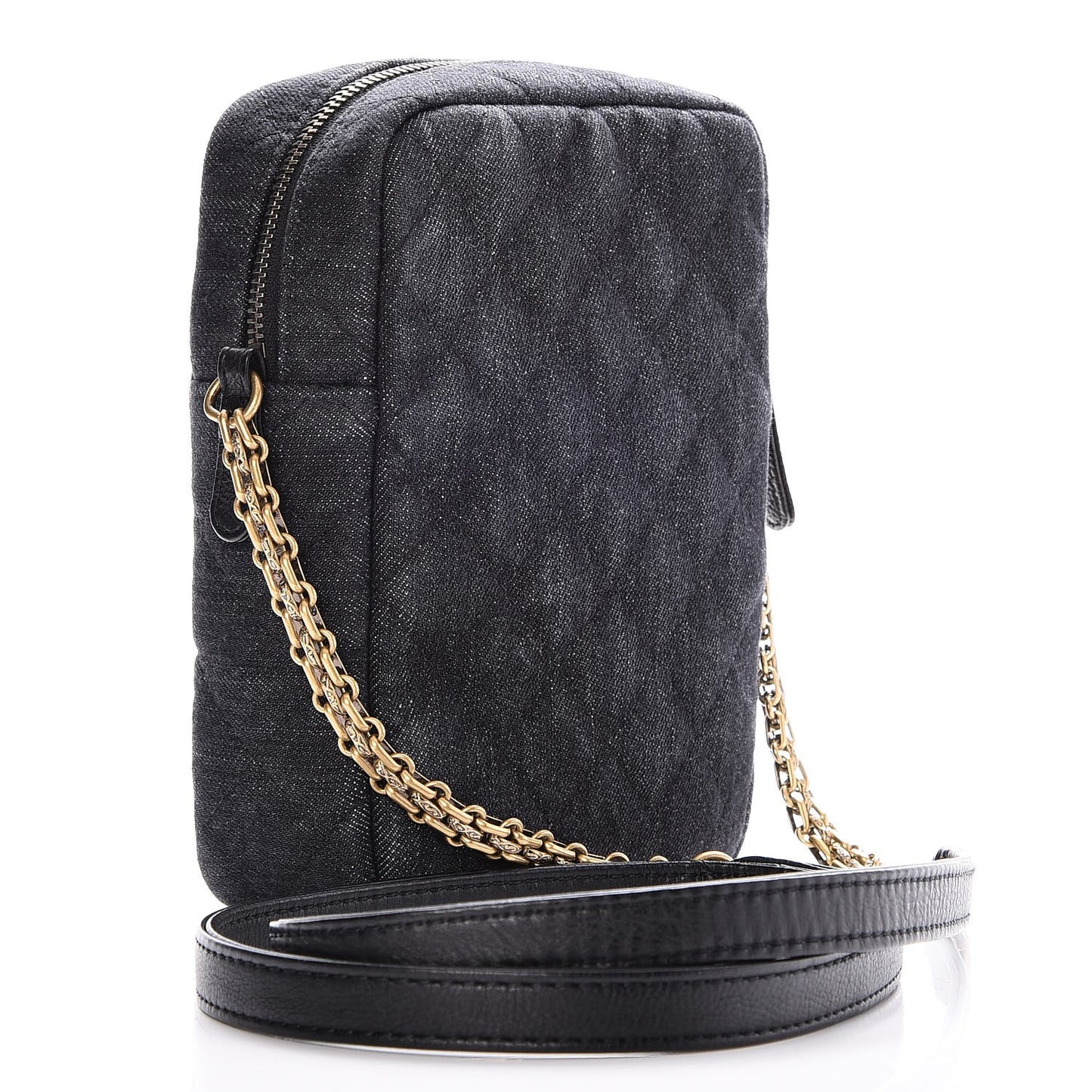Washed Denim Quilted Reissue Camera Case Black