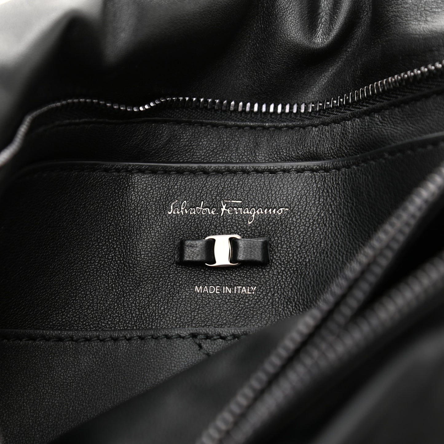 Calfskin Medium Viva Bow Shoulder Bag Black