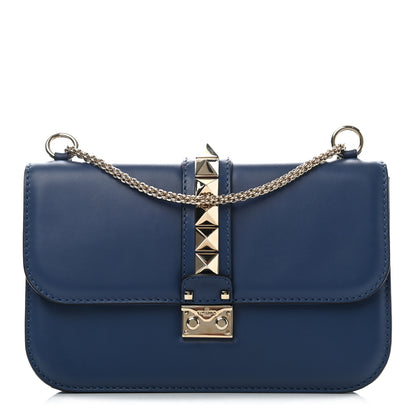 Valentino Garavani Vitello Medium Glam Lock Rockstud Flap Indigo 1 of 12