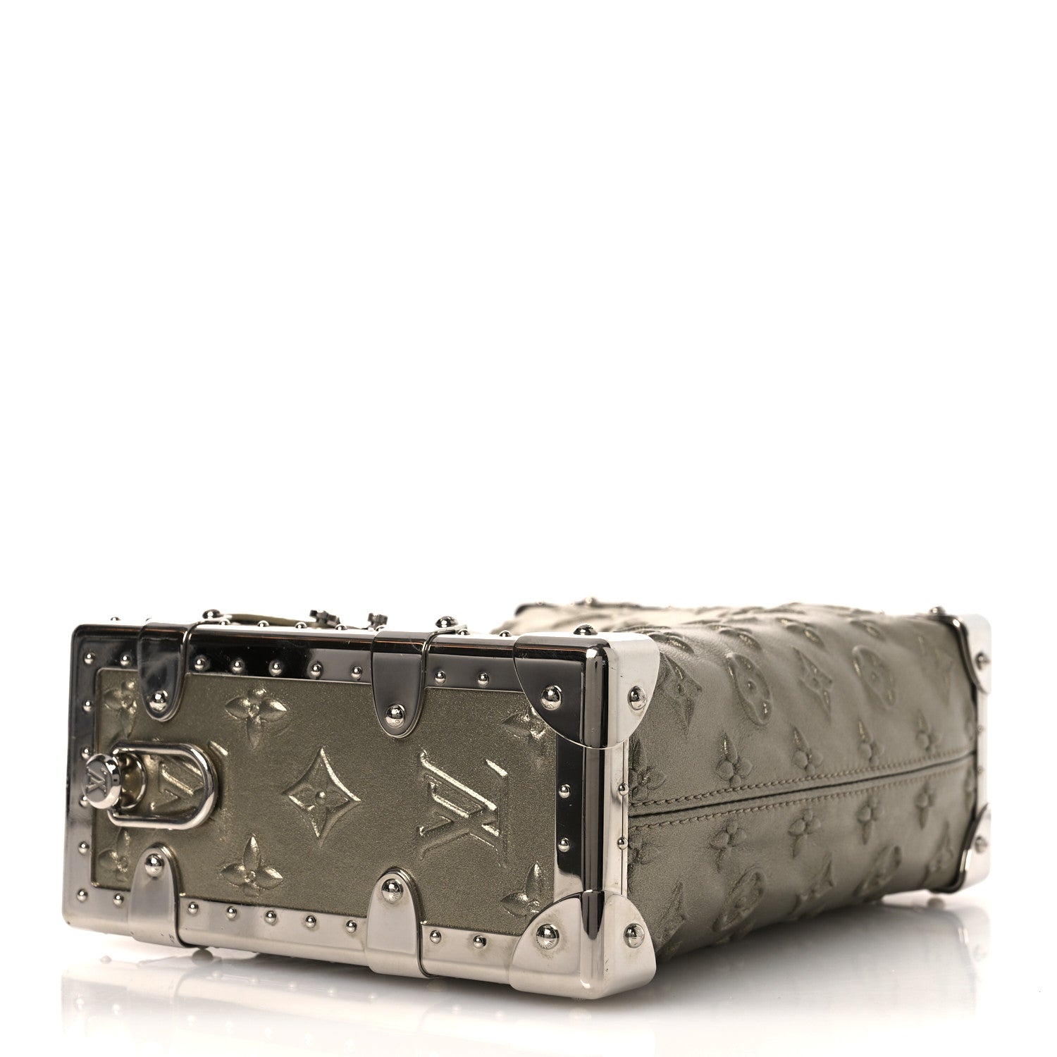Louis Vuitton Calfskin Debossed Monogram Side Trunk Light Gold 4 of 12