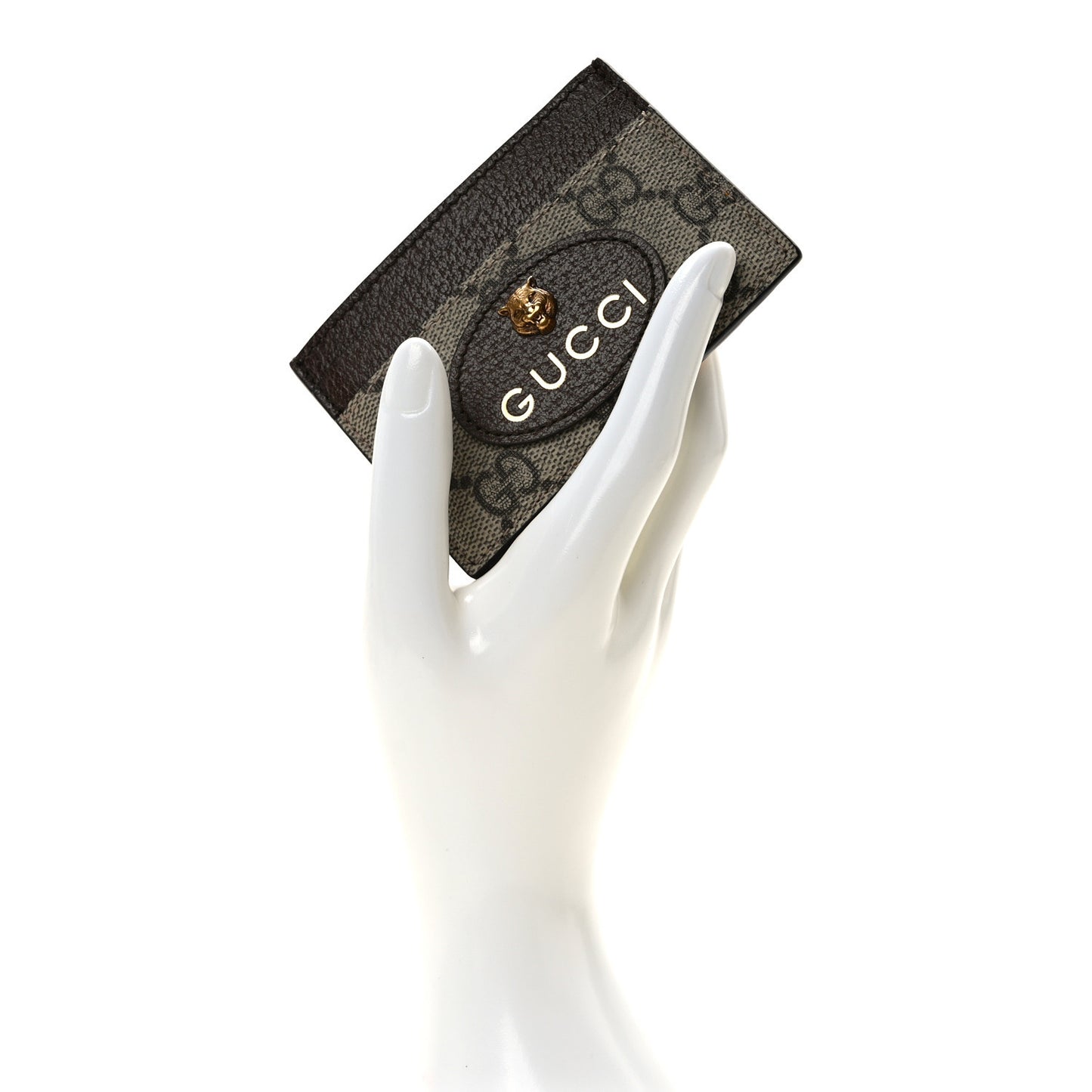 GG Supreme Monogram Neo Vintage Card Holder Beige Crop New Acero