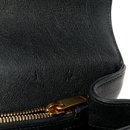 Saint Laurent Sheepskin Matelasse Chevron Monogram Medium College Bag Black 12 of 13