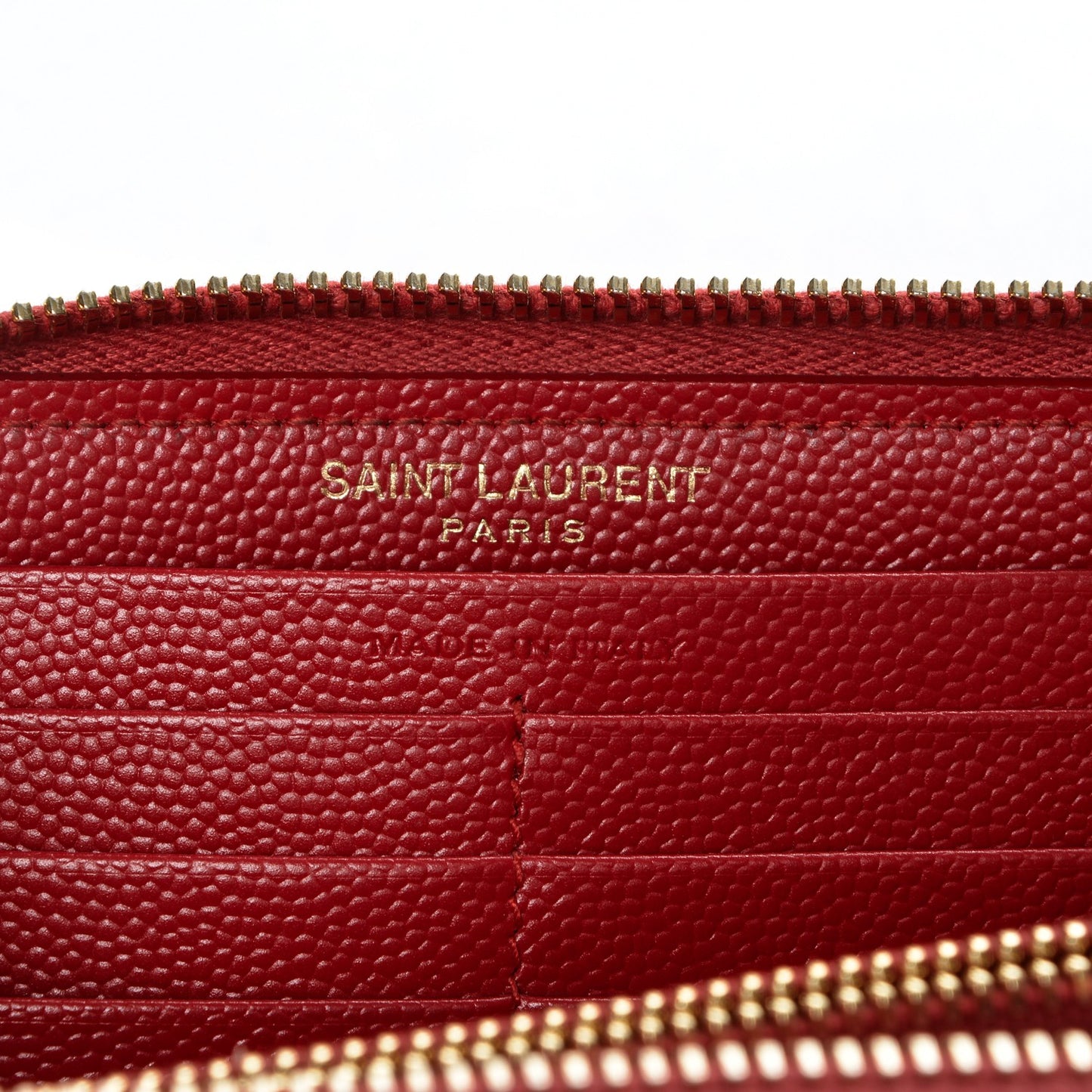 Grain De Poudre Matelasse Chevron Monogram Zip Around Wallet Red
