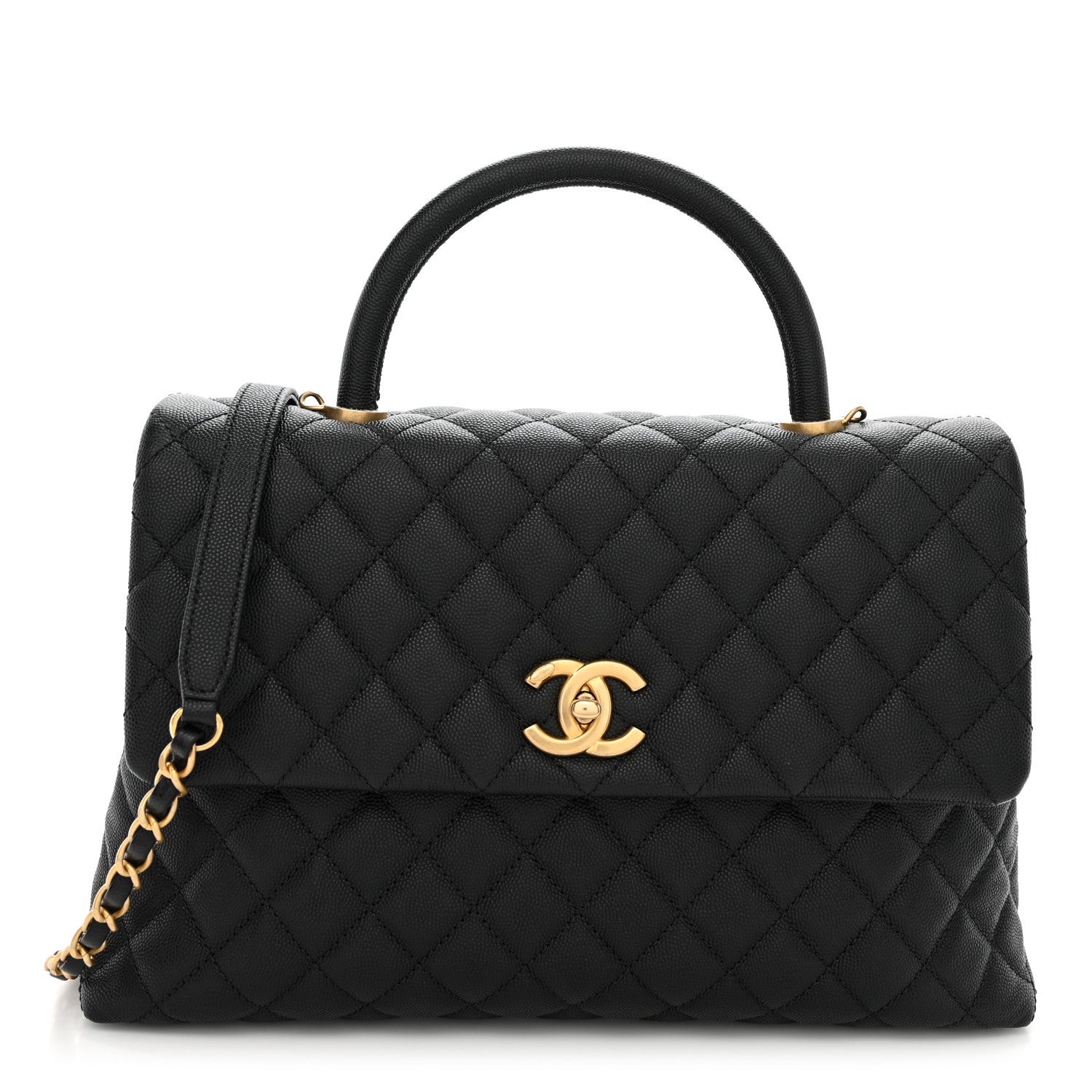 Chanel Caviar Quilted Medium Coco Handle Flap Black 1 of 11