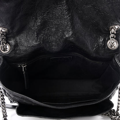 Saint Laurent Crinkled Calfskin Matelasse Monogram Medium Niki Chain Satchel Black 6 of 10