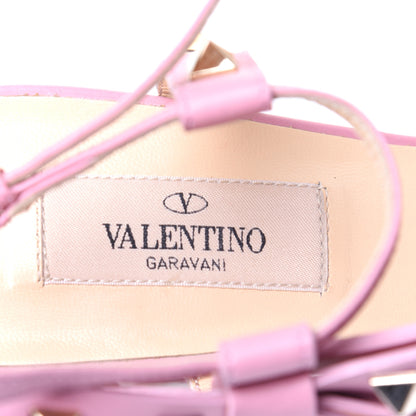 Valentino Garavani Nappa Rockstud Asymmetric Bow Wedge Sandals 39 Pop Gardenia 8 of 15