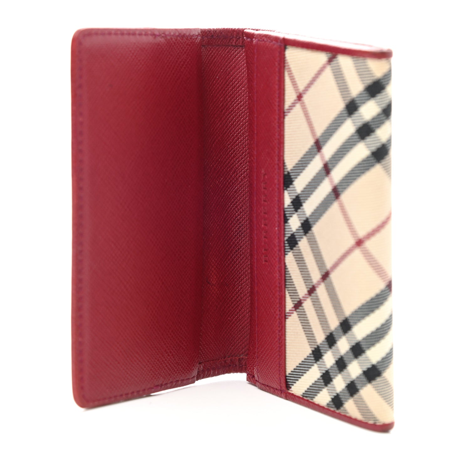 Calfskin Nova Check Flap Wallet Red