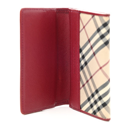 Burberry Calfskin Nova Check Flap Wallet Red 5 of 7