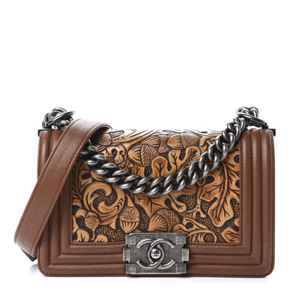 Chanel Calfskin Embossed Small Cordoba Boy Flap Brown 1 of 10