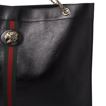 Gucci Calfskin Maxi Rajah Chain Tote Black 14 of 17