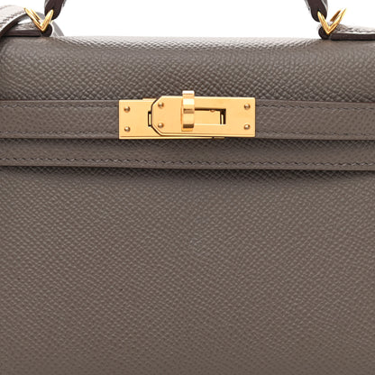 Hermes Epsom Mini Kelly Sellier 20 Etain 8 of 13