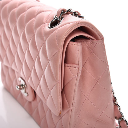 Chanel Lambskin Quilted Medium Double Flap Light Pink 10 of 14