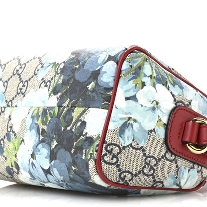 Gucci GG Supreme Monogram Blooms Mini Boston Navy Blue Hibiscus 10 of 12
