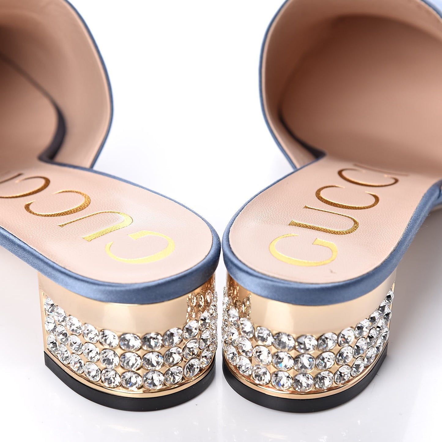 Silk Satin Crystal Embellished Bow Mules 38.5 Carta Zucchero