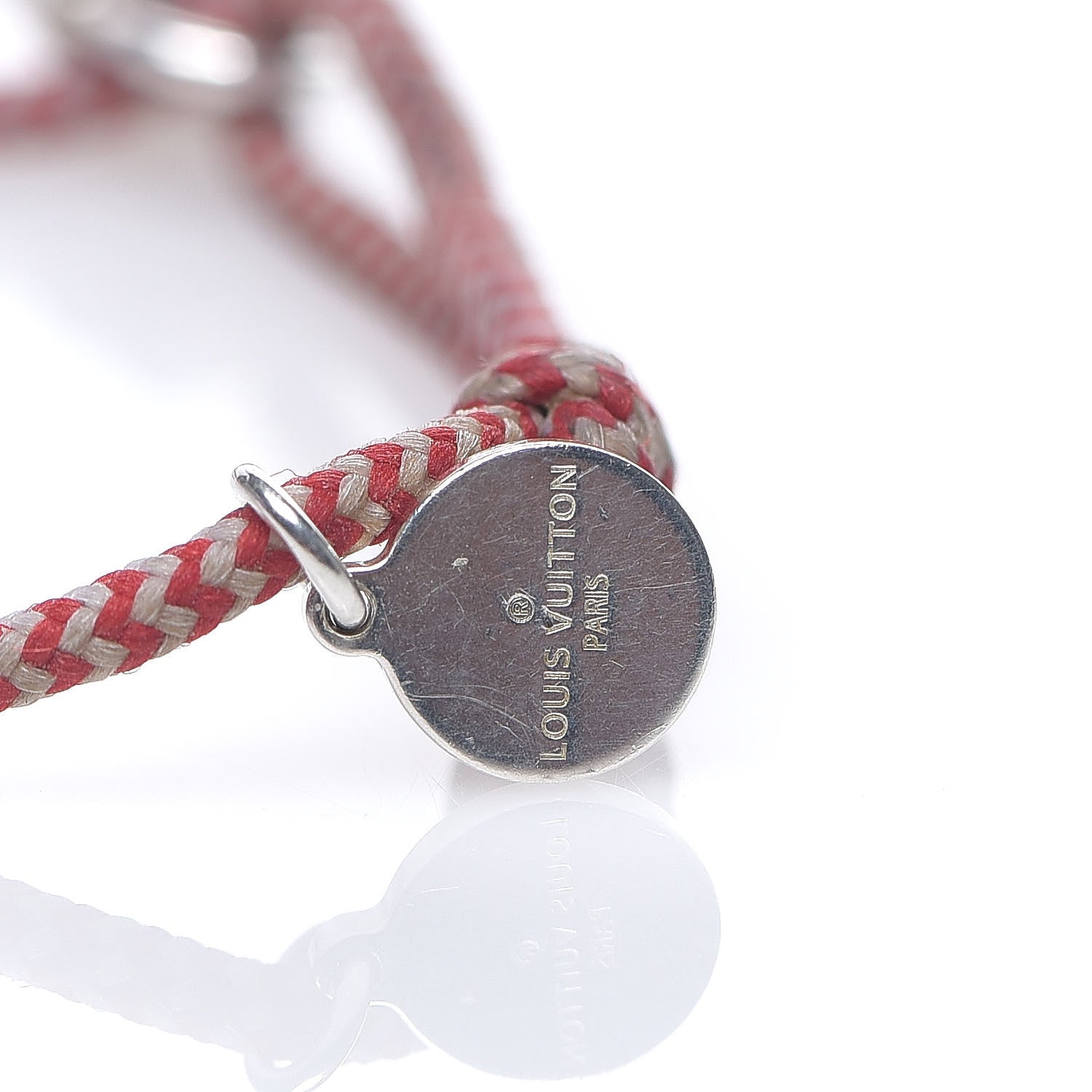 Louis Vuitton X UNICEF Sterling Silver Lockit Bracelet Red White 3 of 4