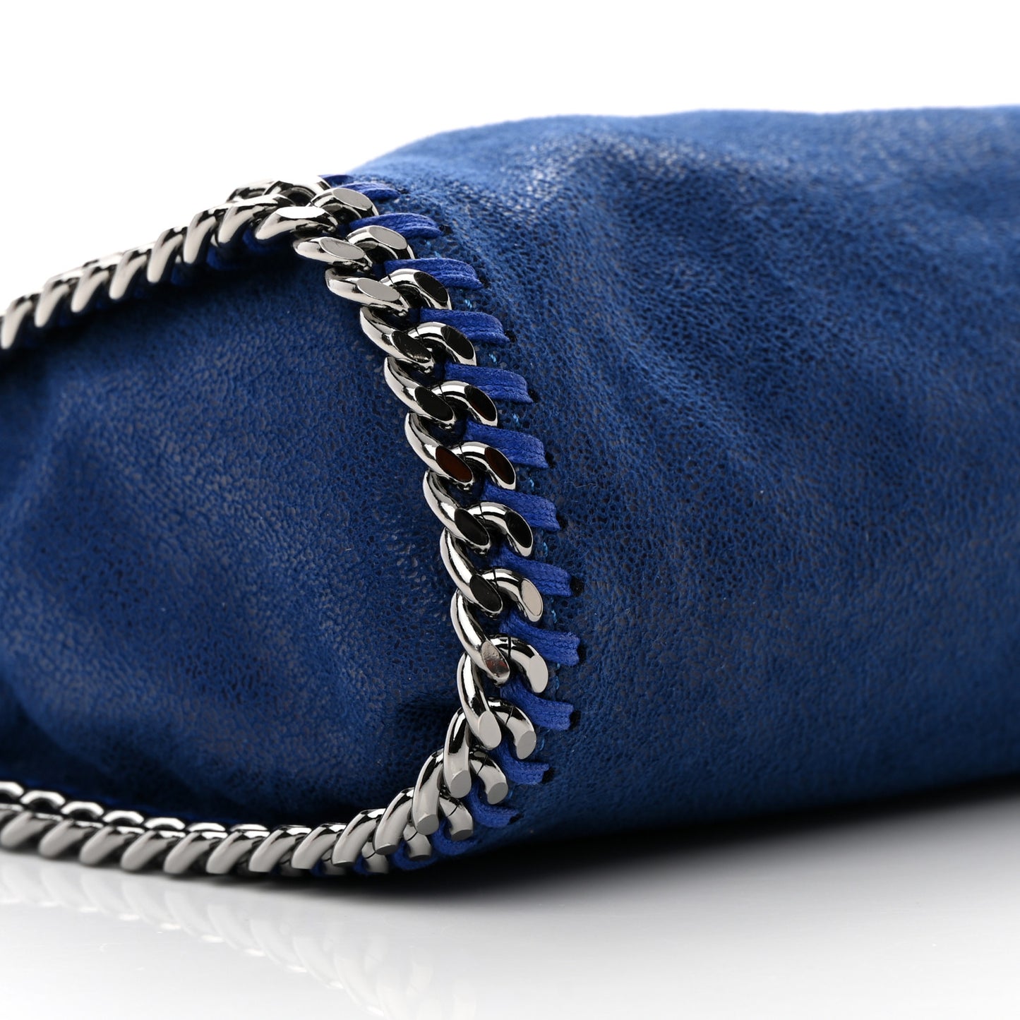 Shaggy Deer Mini Falabella Fold Over Tote Blue