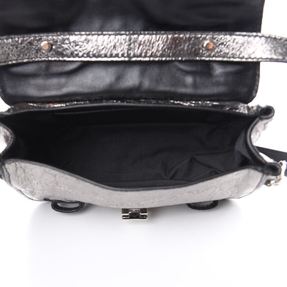 Proenza Schouler Metallic Paper Lambskin PS1 Mini Pouch Messenger Dark Silver 5 of 8