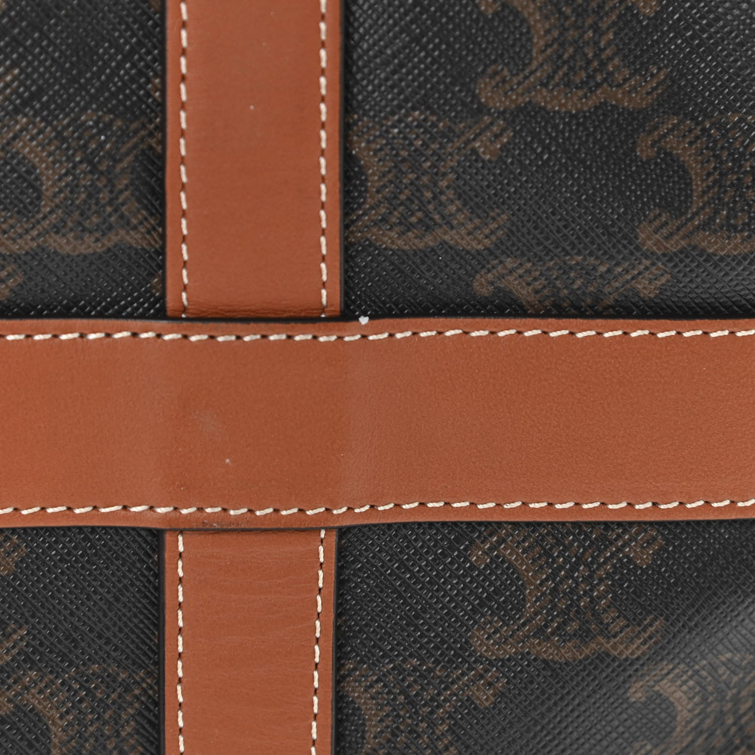 Celine Triomphe Canvas Calfskin Boston Bag Tan 21 of 22