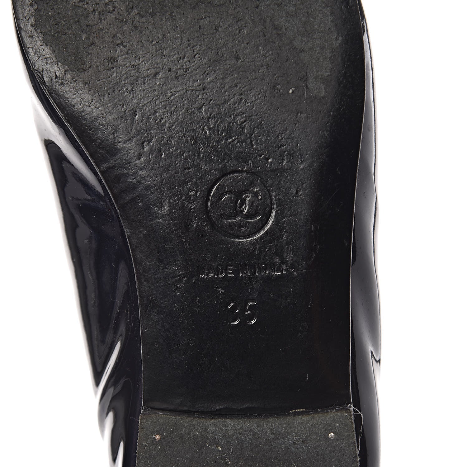 Chanel Patent CC Ballerina Flats 35 Navy 8 of 11
