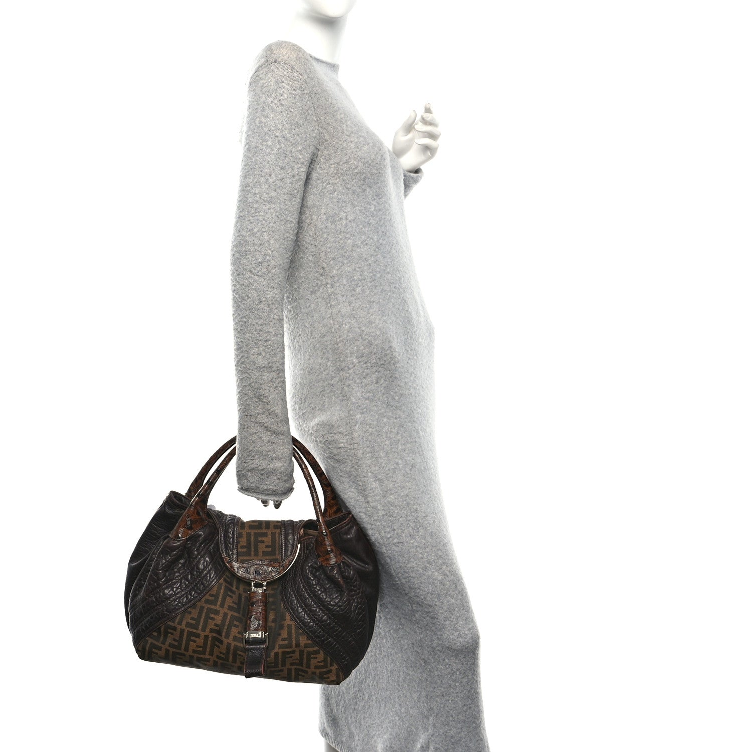 Fendi Zucca Nappa Nuvolata Vitello Tortuga Spy Tobacco Moro