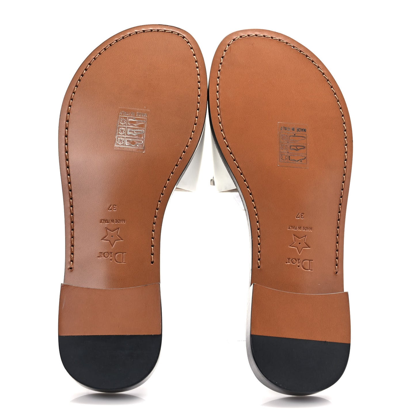 Calfskin Dio(r)evolution 10mm Slide Sandals 37 Off White