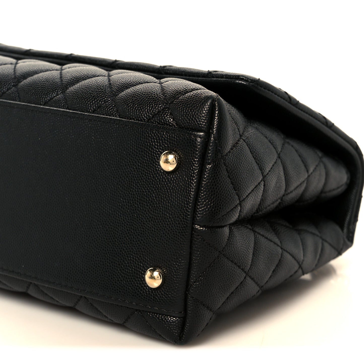 Caviar Quilted Small Coco Handle Flap Black