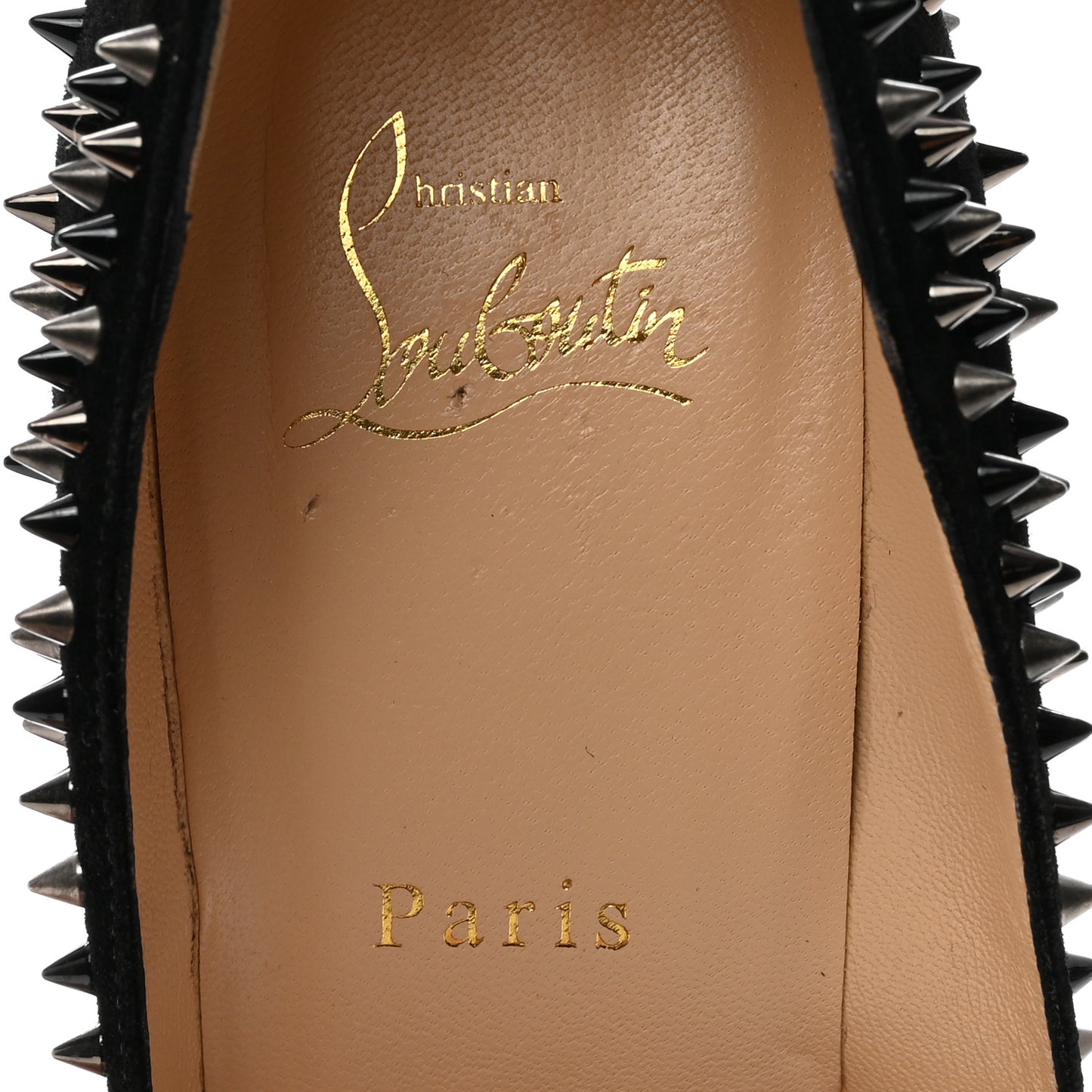 Suede Spikes 100 Pumps 38.5 Black