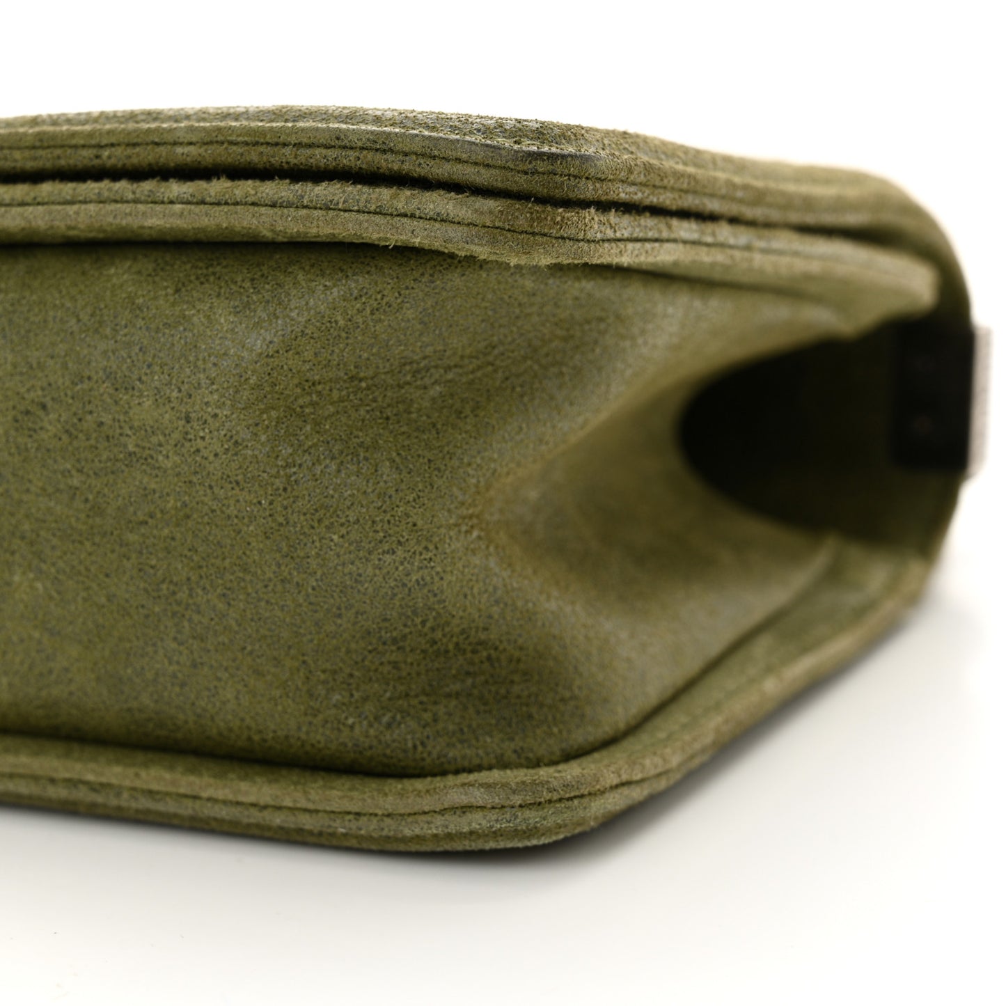 Goatskin Chesterfield Quilted Medium Celtic Boy Flap Green