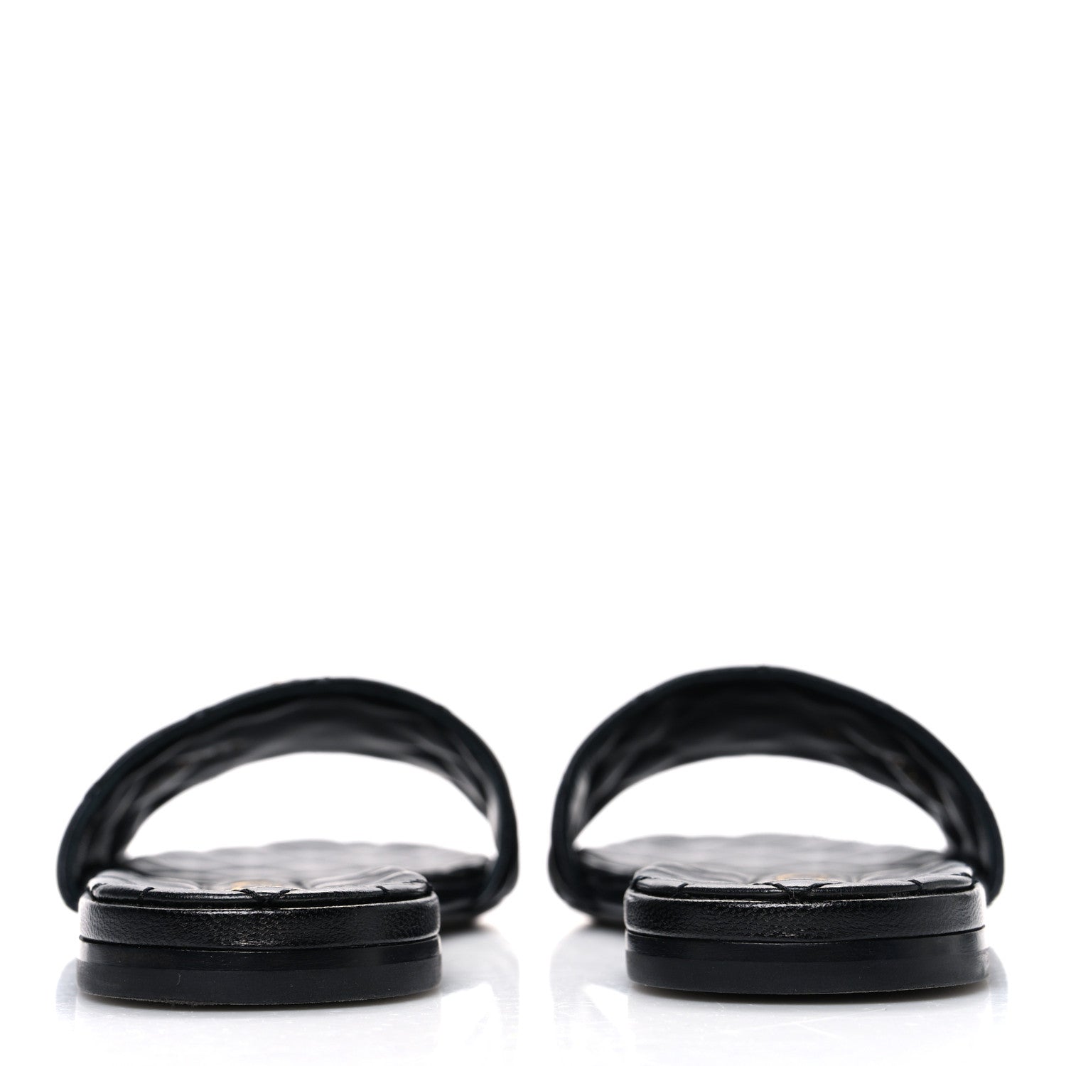 Chanel Shiny Goatskin Quilted CC Mules Sandals 40 Black 6 of 11