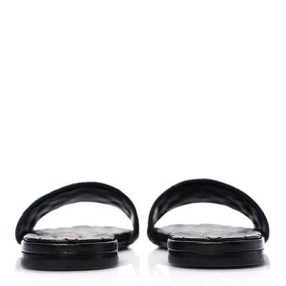 Chanel Shiny Goatskin Quilted CC Mules Sandals 40 Black 6 of 11