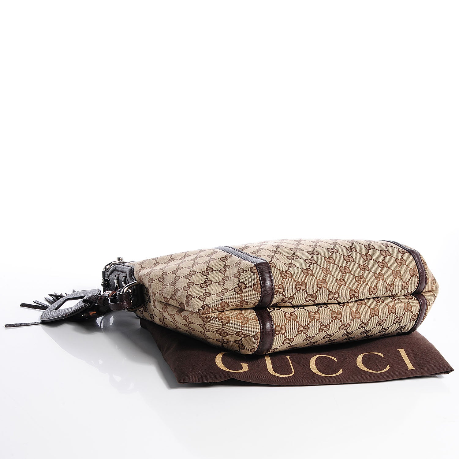 Gucci Monogram Medium Techno Horsebit Hobo Brown 4 of 7