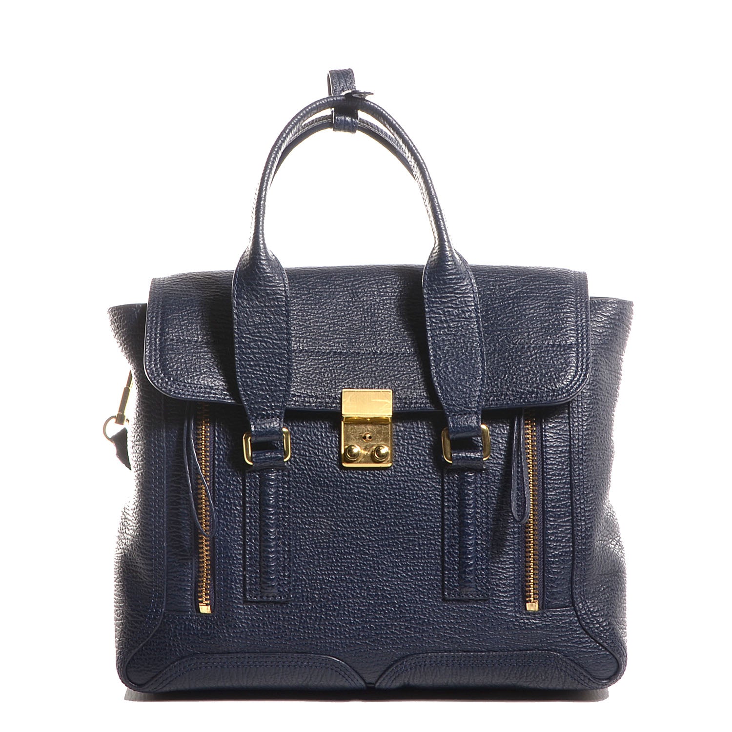 3.1 Phillip Lim 3.1 Shark Embossed Leather Medium Pashli Satchel Ink 1 of 14