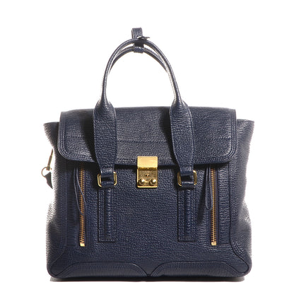 3.1 Phillip Lim 3.1 Shark Embossed Leather Medium Pashli Satchel Ink 1 of 14