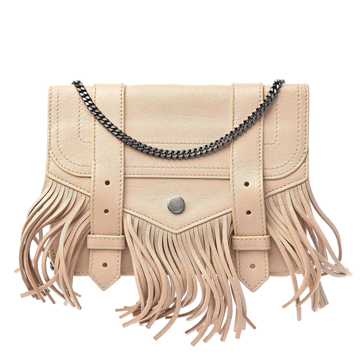 Proenza Schouler Lambskin Fringe PS1 Chain Wallet Beige 1 of 9