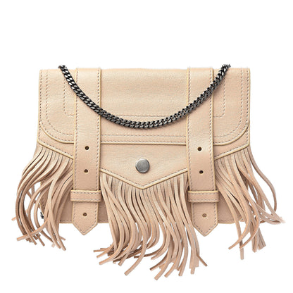 Proenza Schouler Lambskin Fringe PS1 Chain Wallet Beige 1 of 9
