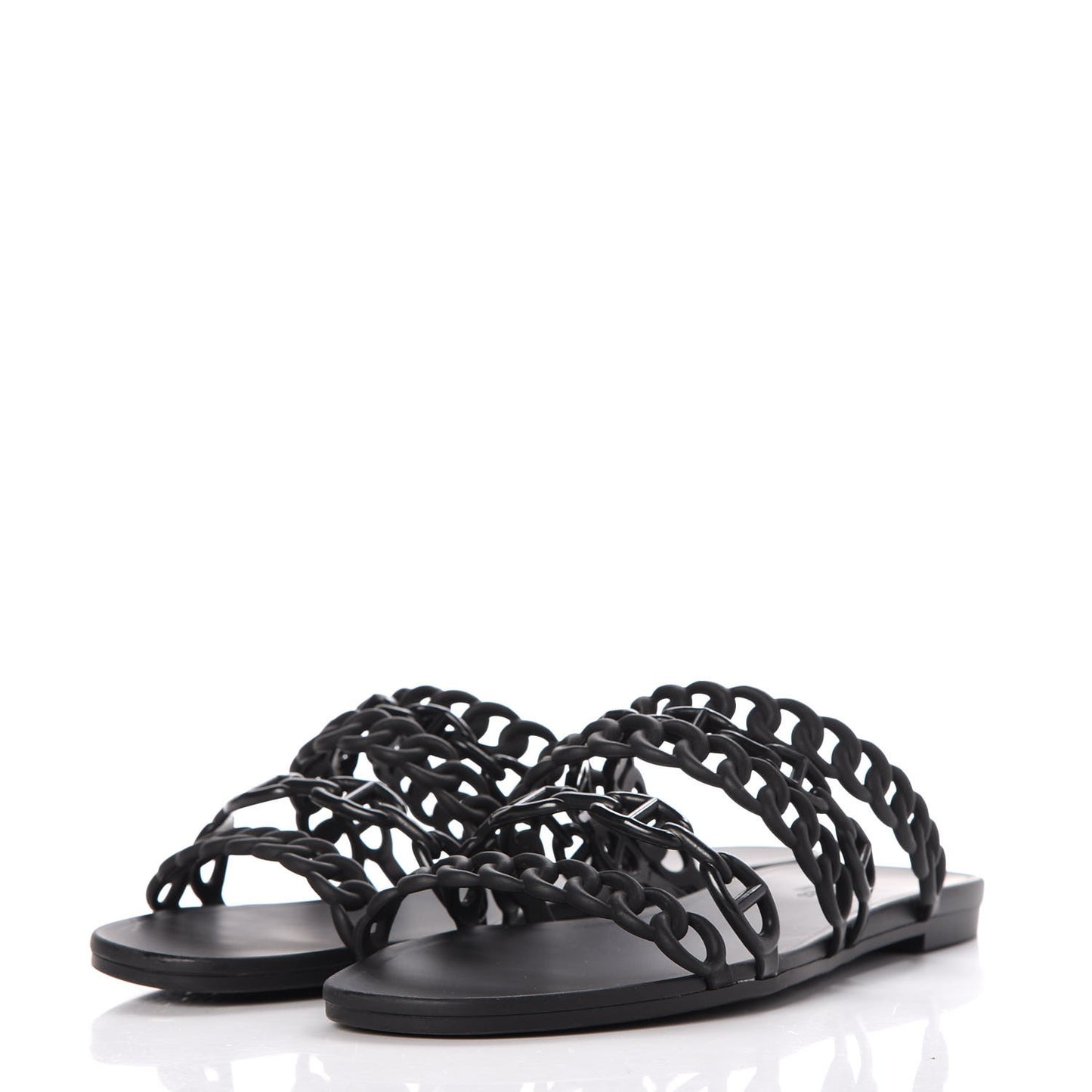 Rubber Chaine d'Ancre Nude Sandals 40 Black