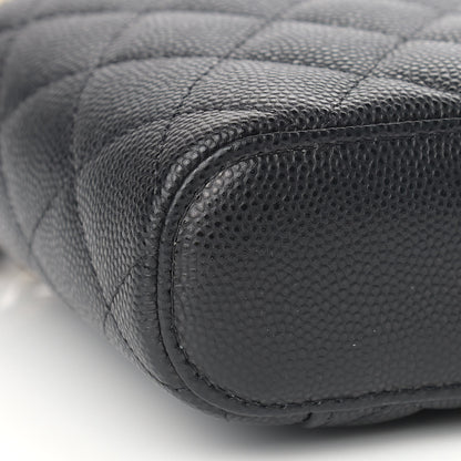 Chanel Caviar Quilted Small Vertical Coco Beauty Vanity Case With Chain Black 8 of 9